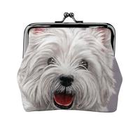 Portamonete, Portamonete Portamonete Portamonete Portamonete Mini Portafogli per Donne Ragazze Simpatico cane West Highland Terrier stampato con arte