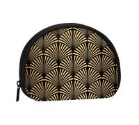 Portamonete, Portamonete Portamonete Portamonete Portamonete Mini Portafogli per Donne Regalo per Ragazze, Modello Art Déco Senza Cuciture in Oro Nero