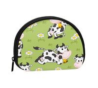 Portamonete, Portamonete Portamonete Portamonete Portamonete Mini Portafogli per Donne Regalo per Ragazze, Simpatico Animale Mucca Verde