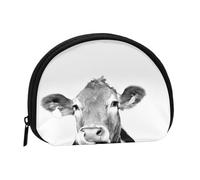 Portamonete, Portamonete Portamonete Portamonete Portamonete Mini Portafogli per Donne Regalo per Ragazze, Foto di Mucca in Bianco e Nero