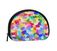 Portamonete, Portamonete Portamonete Portamonete Portamonete Mini Portafogli per regalo per donne e ragazze, Coriandoli cuore arcobaleno