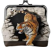 Portamonete Portamonete Tiger Breaking The Wall Borsa da donna con pochette classica carina