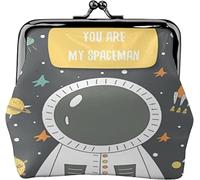 Portamonete Portamonete You are My Spaceman Galaxy UFO Women Girl Kiss-Lock Chiusura con chiusura a fibbia Portafoglio Portamonete
