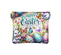 Portamonete portatile in pelle PU bandiera della Palestina Free Gaza portamonete borsa cosmetica impermeabile per dimensioni da viaggio 10,9 x 9,4 cm, Vintage Pasqua Colorato, Taglia unica, Vintage