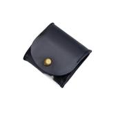 Portamonete portatile in vera pelle, design vintage, per auricolari e auricolari, per donne e uomini, mini portafoglio, Nero , 2PCS