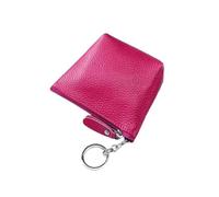 Portamonete portatile in vera pelle, vintage, portachiavi, monete, auricolari, per donne e uomini, mini portafoglio, Rosa, Taglia unica