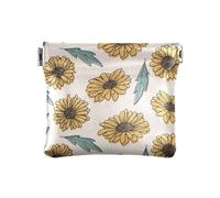 Portamonete retrò disegnato a mano girasole donne uomini in pelle convenienti borse cosmetiche per ragazze signore borsa retrò disegnato a mano girasole, taglia unica, accessorio da viaggio, Girasole