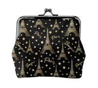 Portamonete romantico Parigi, portamonete con chiusura a bacio, piccolo portamonete in pelle PU da donna