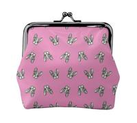 Portamonete rosa con cane Boston Terrier, portamonete con chiusura a bacio, piccolo portamonete in pelle PU da donna