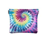 Portamonete rosso giallo con cane di Natale, in pelle PU, porta cambio, mini sacchetti per cosmetici, Spirali Tie Dye, Motivo: