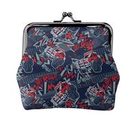 Portamonete rosso per fuoristrada, portamonete con serratura a bacio, piccolo portamonete in pelle PU da donna