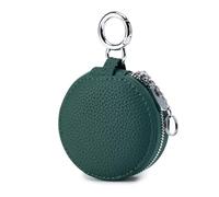 Portamonete rotondo con specchio,Sacchetto semplice per il cambio di denaro,Borsa portatile per auricolari,Borsa per rossetto,Borsa per auricolari con cerniera, Verde, alla moda