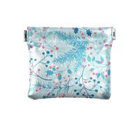 Portamonete scandinavo con fiore invernale blu per le donne spremere cambiamento borsa portamonete, Fiore invernale blu scandinavo, 4.3" x 3.7", Spremere