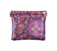 Portamonete senza cerniera con stampa leopardata portamonete in materiale riciclato per le donne dimensioni 10,9 x 9,4 cm, Paisley Floreale Colorato, taglia unica, Paisley Floreale Colorato