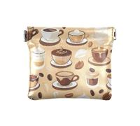 Portamonete spremere con caffè dolce e chicchi di caffè, in pelle PU, mini portafoglio portamonete per donne, ragazze, uomini