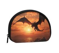 Portamonete Squeeze Small Wallet Zippe Sea Sunset Flying Dragon stampato portamonete, nero, taglia unica, stampato