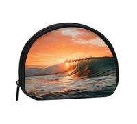Portamonete Squeeze Small Wallet Zippe Sea Waves At Sunrise Portamonete stampato, nero, taglia unica, stampato