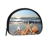 Portamonete Squeeze Small Wallet Zippe Seashells On The Beach stampato portamonete, nero, taglia unica, stampato