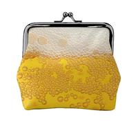 Portamonete stampato bassotto parigino per le donne borsa del portafoglio in pelle PU sacchetto di cambio Kiss-Lock Vintage Pouch, Schiuma di birra, Taglia unica, Vintage