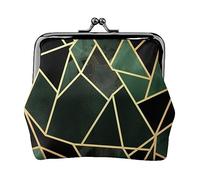Portamonete stampato colorato da sogno per le donne borsa portafoglio borsa in pelle PU cambio sacchetto Kiss-Lock Vintage Pouch, Geometrico nero e oro, Taglia unica, Vintage