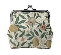 Portamonete stampato con fiori di girasole e piante nere e gialle per le donne borsa a portafoglio in pelle PU sacchetto di cambio Kiss-Lock Vintage Pouch, Piante e frutti, Taglia unica, Vintage