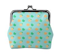 Portamonete stampato con motivo arancione con piccolo limone, da donna, in pelle PU, con chiusura a bacio, stile vintage, motivo arancione con piccoli limoni, taglia unica, vintage, Motivo arancione