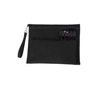 Portamonete | Tasca con cerniera per carte di credito con lucchetto, borsa portamonete portatile e impermeabile a doppio strato per campeggio, scuola, ospedale, auto, banca, viaggio, casa, Nero , Se