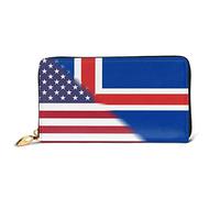 Portamonete The American Flag And The Lcelandic Flag Coin Purse Squisito Portamonete Da Donna Stile Retrò Piccolo Portafoglio Per Migliore Amico, Adolescente, Figlia