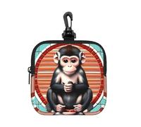 Portamonete, The Silent Monkey Print Card Holder, Mini Pouch Change Wallet con portachiavi, per viaggi, uso quotidiano e regali