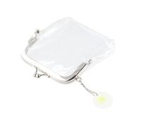 Portamonete trasparente, borsa trasparente per donne, borsa multifunzionale per rossetto, portafoglio portamonete con chiusura a bacio per il trasporto