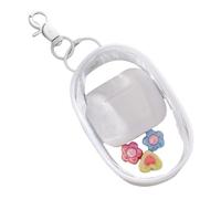 Portamonete trasparente con anello portachiavi, portamonete rotondo in PVC trasparente, mini custodia per auricolari, spesso supporto impermeabile per contanti, chiavi, rossetto, cavo dati