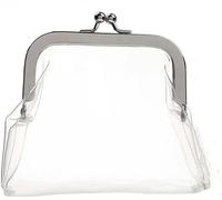 Portamonete trasparente portamonete trasparente per donna, mini astuccio da trucco multifunzionale, portamonete trasparente in PVC Kiss-Lock per trasportare i tuoi strumenti e accessori