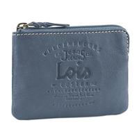 Lois – Portamonete Uomo 11002 – Piccolo tascabile, vera pelle, RFID, cerniera – Cowboy blu