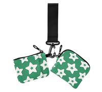 Portamonete verde semplice minimalista con stelle doppie porta carte di credito portafoglio sottile staccabile portamonete con cerniera tasca portamonete per donna confezione da 2, verde, semplice