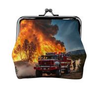 Portamonete versatile con stampa pompiere vigile del fuoco, mini portafoglio carino per ogni occasione