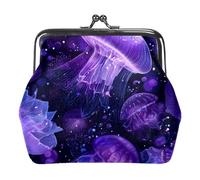 Portamonete vintage con chiusura a bacio, portamonete con medusa viola (1)