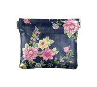 Portamonete vintage con fiori blu navy per le donne portamonete spremere borsa cambiamento, Vintage Flower Navy, 4.3" x 3.7", Spremere