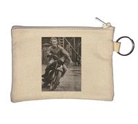 Portamonete vintage con portachiavi e foto "Escaping The Prison", beige