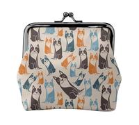 Portamonete vintage con simpatico cane Boston Terrier, portamonete con serratura a bacio, piccolo portamonete in pelle PU per donne