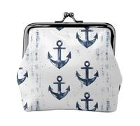 Portamonete vintage con stampa di ancora della nave per le donne, portamonete con chiusura a bacio, portamonete in pelle PU