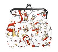 Portamonete vintage portamonete portamonete carino Natale pupazzo di neve sci danza, Come nella foto, Taglia unica, Organizer per borse