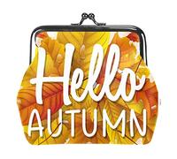 Portamonete vintage portamonete portamonete Hello Autumn Yellow Leaves, Come nella foto, Taglia unica, Organizer per borse