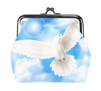 Portamonete vintage portamonete portamonete pentcost bianco piccione colomba cielo nuvole blu, Come nella foto, Taglia unica, Organizer per borse
