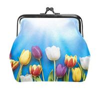 Portamonete vintage portamonete portamonete portafogli colorato tulipano fiore pianta, Come nella foto, Taglia unica, Organizer per borse