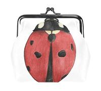 Portamonete vintage portamonete portamonete portafogli disegnati a mano coccinella-01, Come nella foto, Taglia unica, Organizer per borse