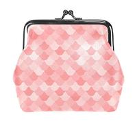 Portamonete vintage portamonete portamonete portafogli pelle di pesce modello senza cuciture rosa, Come nella foto, Taglia unica, Organizer per borse