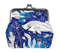 Portamonete vintage portamonete portamonete portamonete portafogli pesce marino mosaico blu, Come nella foto, Taglia unica, Organizer per borse