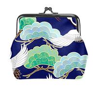 Portamonete vintage portamonete portamonete portamonete portafogli volanti con gru di buon auspicio nuvola blu navy, Come nella foto, Taglia unica, Organizer per borse