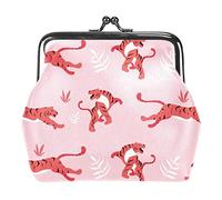 Portamonete vintage portamonete portamonete portamonete senza cuciture modello tigri animale rosa, Come nella foto, Taglia unica, Organizer per borse