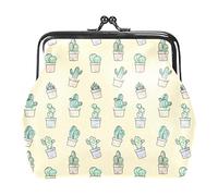 Portamonete Vintage Pouch Cambiare Borsa Portafogli Cactus Sfondo Giallo, Come nella foto, Taglia unica, Organizer per borse